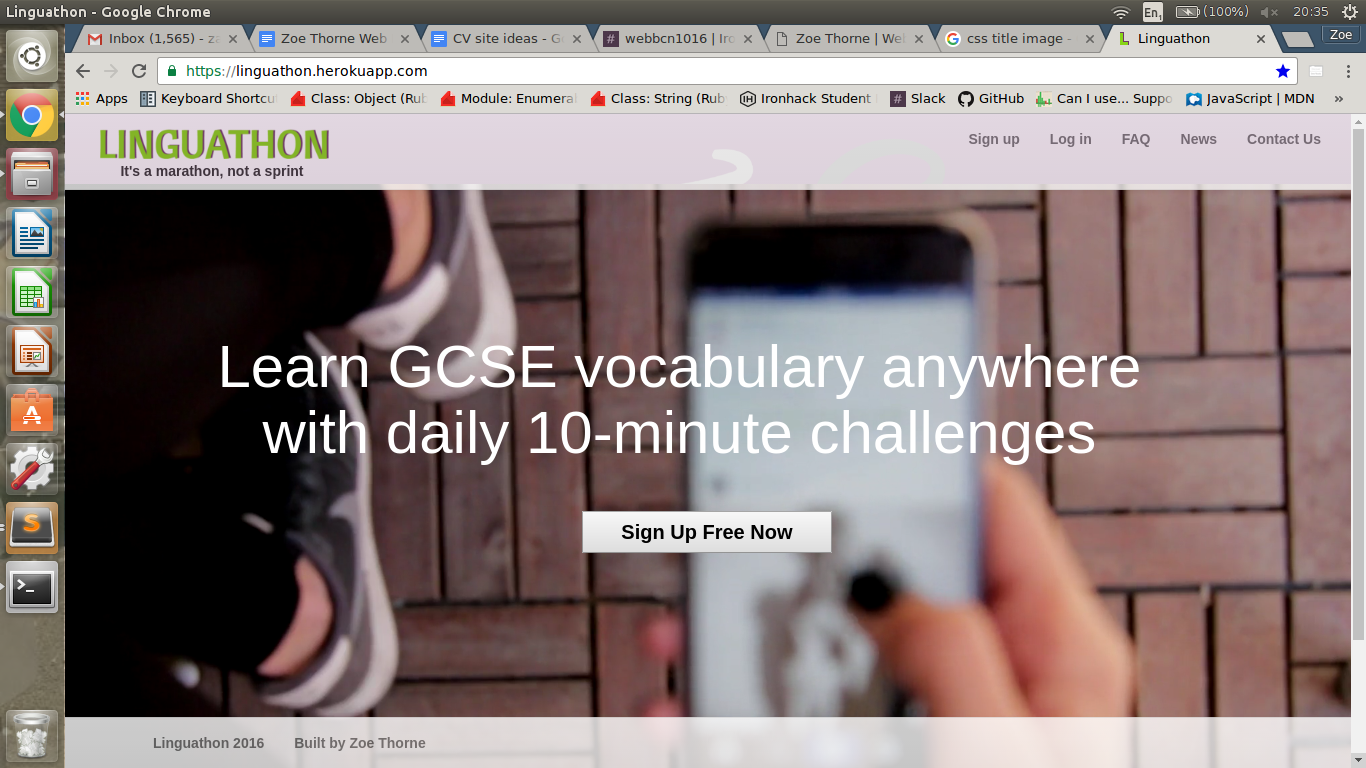 Linguathon Front Page