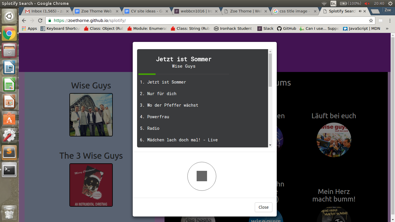 Splotify music player